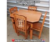 Juego de comedor de 4 sillas sombreado