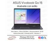 Notebook Asus Vivobook Go 15 Intel Celeron. Adquirila en cuotas!