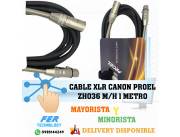 CABLE XLR CANON PROEL ZH036 M/H 1 METRO