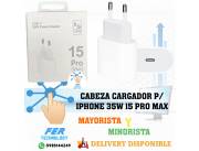 CABEZA CARGADOR P/ IPHONE 35W 15 PRO MAX