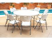 MESA REDONDA PLEGABLE MALETIN 1,52 CM (1059) RC
