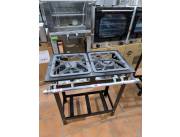 COCINA INDUSTRIAL DE 2 HORNALLAS 30X30 CEFAZ 1H DOBLE QUEMADOR 1H QUEMADOR SIMPLE