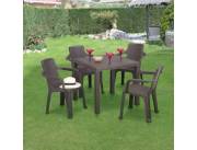 MESA COMEDOR DE JARDIN NATER MARRON 70 X 70