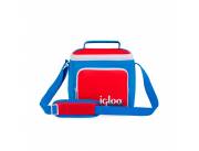 BOLSA TÉRMICA IGLOO 9 LATAS RETRO SQUARE LUNCH AZUL CON ROJO 63083