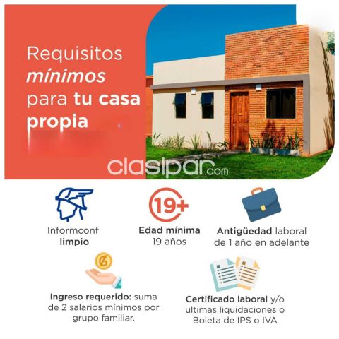 Casas - Casa+Terreno con Financiacion a Precio de Alquiler