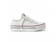 🌀 Calzado converse all star plataforma alta de tela original en blanco