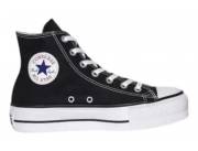 🌀 Converse botita plataforma alta de tela en blanco y negro