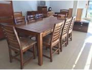 JUEGO DE COMEDOR MESA TABLERO P/8 MAS 8 SILLAS MILENA