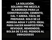 SOLUMIX MEZCLA PRE ELABORADA PARA LA CONSTRUCCION. PRACTICO Y RAPIDO.