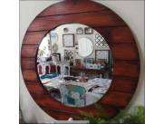ESPEJO OVAL DE MADERA