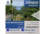 VENDO TERRENO EN SAN BERNARDINO - ZONA LA SUIZA, CON VISTA AL LAGO!!!..