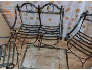 JUEGO DE SILLONES DE ESTILO ROMANO EN HIERRO FORJADO ARTESANAL VINTAJE