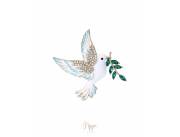 Pin Paloma con planta de Olivo con strass