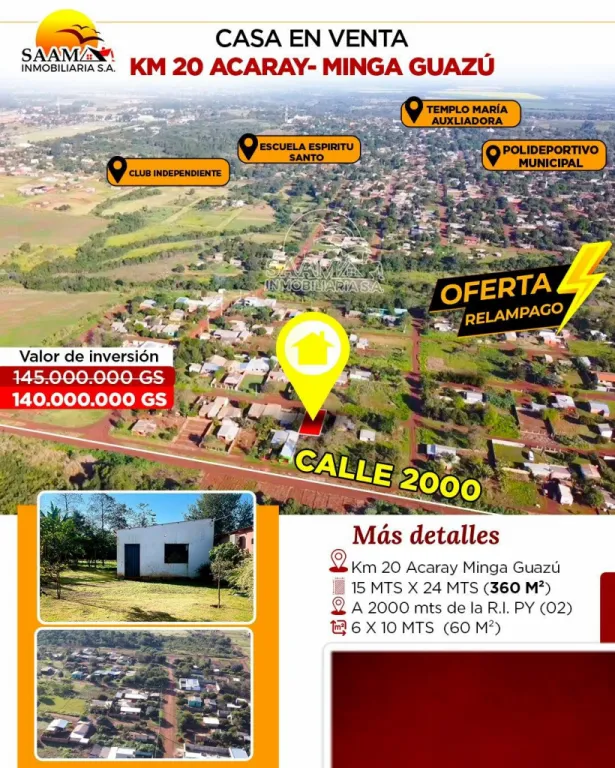 ¡CASA EN VENTA -KM 20 ACARAY! — foto 2