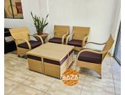 Sillas Galano 4 individuales + mesa + 4 puff