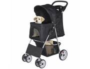 Pet Dog Stroller Travel Carriage 4 Wheels w/Foldable Carrier Cart & Cup Holder