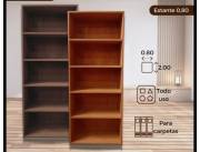 ESTANTE BIBLIOTECA DE MADERA 0,80 X 2 METROS !! NUEVOS CON GARANTIA ! HACEMOS DELIVERY