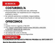 BUSCAMOS COSTUREROS/AS CON EXPERIENCIA