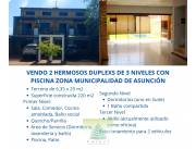 2 HERMOSOS DUPLEXS DE 3 NIVELES CON PISCINA - ASUNCIÓN