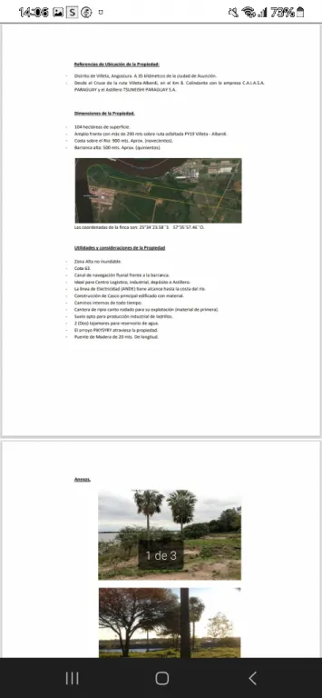 104 hectáreas en Villeta para puerto — foto 2
