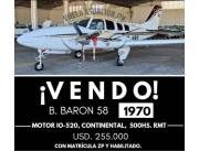 Vendo Beechcraft B. Barón Recién Importado Año 1970
