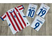 ▪️Camiseta tailandesa Paraguay logo termosellado con el Almiron N10 Enciso N19 Sanabria N9