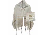 Manto tallit Yeshua con oro blanco