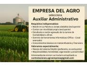 Empresa del Agro selecciona Auxiliar Administrativo / LA PALOMA CANINDEYÚ