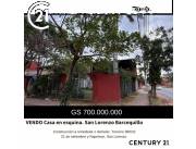 EN VENTA CASA EN ESQUINA-SAN LORENZO