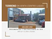 LUQUE, CENTRO: 390M2 IDEAL P/EMPRENDIMIENTOS COMERCIALES MIXTOS, UBICACIÓN IDEAL.