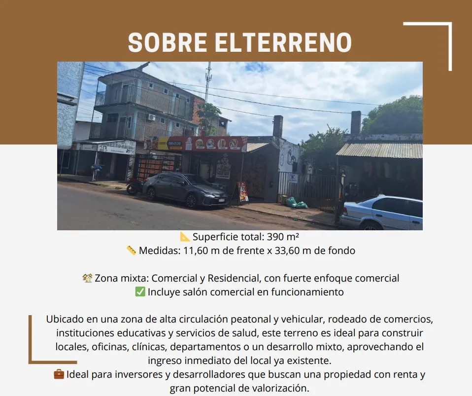LUQUE, CENTRO: 390M2 IDEAL PEMPRENDIMIENTOS COMERCIALES MIXTOS, UBICACIÓN IDEAL. — foto 2