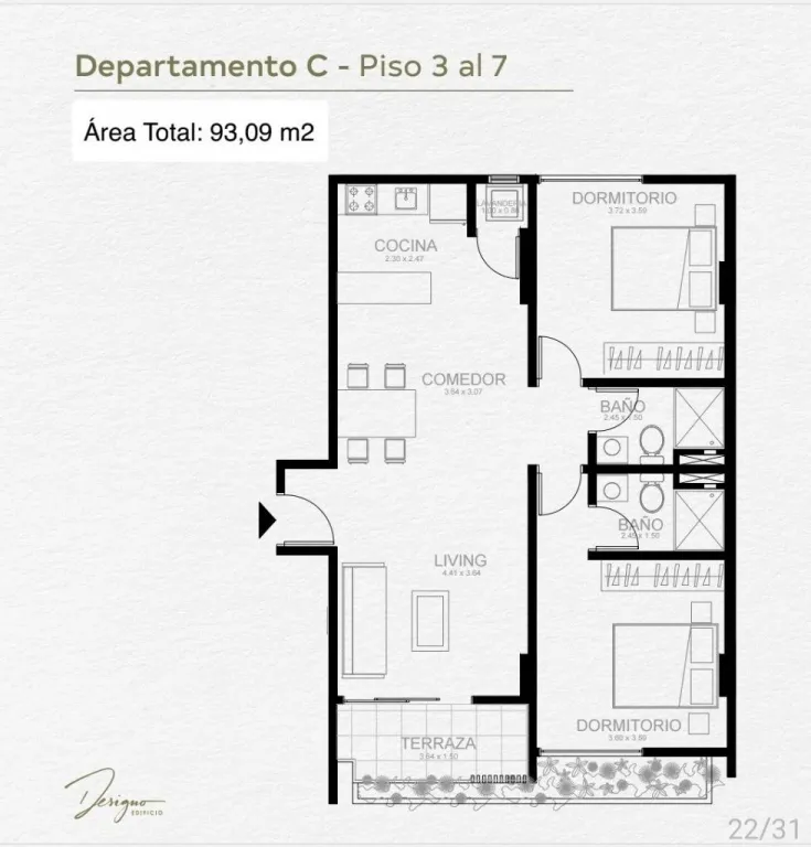 Vendo departamento 2 habitaciones con cochera sobre Molas Lopez — foto 2