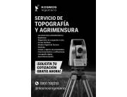 SERVICIOS DE AGRIMENSURA - TOPOGRAFÍA - Plano georreferenciado - Fraccionamiento y otros