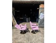 Sillón Maquillador + Sillón Barbero vendidos y re-tapizados en rosa 🌸