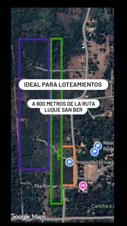 LUQUE, SANBER: 12 HAS, EN TARUMANDY P LOTEAMIENTOS, PROX. RUTA, 385.000.000 GSHA. — foto 2