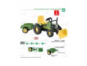 TRACTOR A PEDAL CON PALA Y REMOLQUE
