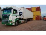 Hermoso camión Scania R380 año 2007 con motor PDE, y porta contenedor de 20y40 año 2015