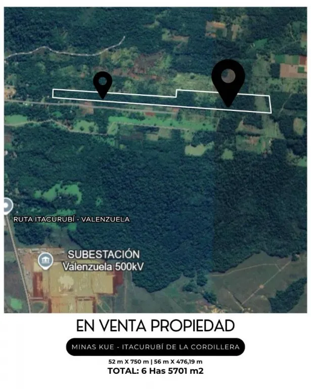 EN VENTA TERRENO DE 6 HECTÁREAS EN MINAS KUE - ITACURUBÍ DE LA CORDILLERA — foto 2