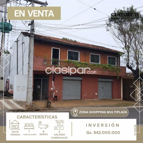 Casas - VENDO AMPLIA PROPIEDAD: CASA C/ AMPLIO SALÓN COMERCIAL. BARRIO SAN PABLO, ZONA MULTIPLAZA