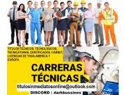 Titulos tecnicos certificados y licencias