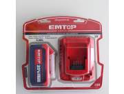 VENTILADOR EMTOP A BATERIA 20V + BATERIA Y CARGADOR (7498)