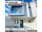ALQUILO DUPLEX A ESTRENAR EN SAN LORENZO