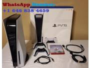SONY P S 5 Bluray Disc Console +2 DualSense P-S-5 Wireless Controllers PlayStation 5