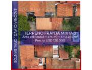 Vendo Terreno Estratégico en Asunción - Franja Mixta 3 - Precio USD 120.000