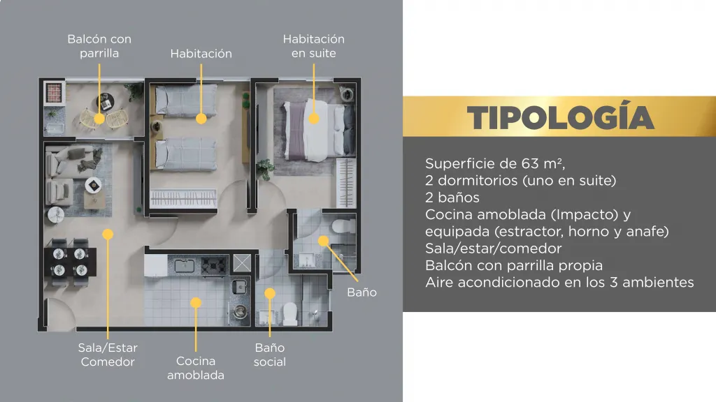 EN ALQUILER DEPARTAMENTO EN SAN VICENTE ASUNCIÓN 2 HABITACIONES — foto 3