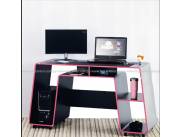 MESA GAMER POLITORNO LONDON NEGRO/ROSA (5992)