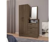 COMODA MULTIUSO 2 PUERTAS 3 CAJONES CON ESPEJO NT5165 NOTAVEL NOGAL TREND