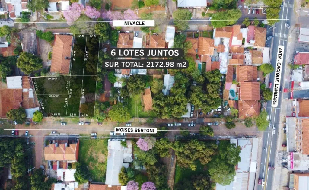 VENDO 6 LOTES JUNTOS EN LAMBARÉ, IDEAL PARA DESARROLLO INMOBILIARIO — foto 2