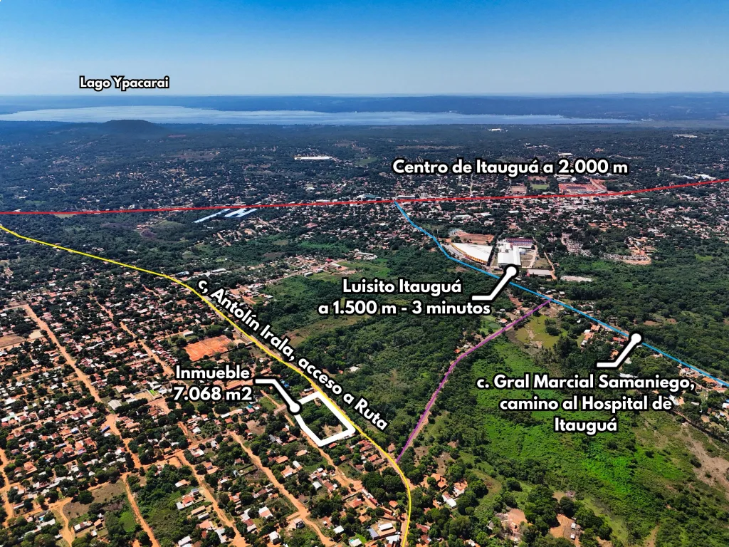 VENDO TERRENO EN ESQUINA EN ITAUGUA 7068 M2 — foto 3