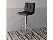 BUTACA TABURETE PATAS CROMADA NEGRO (7214)